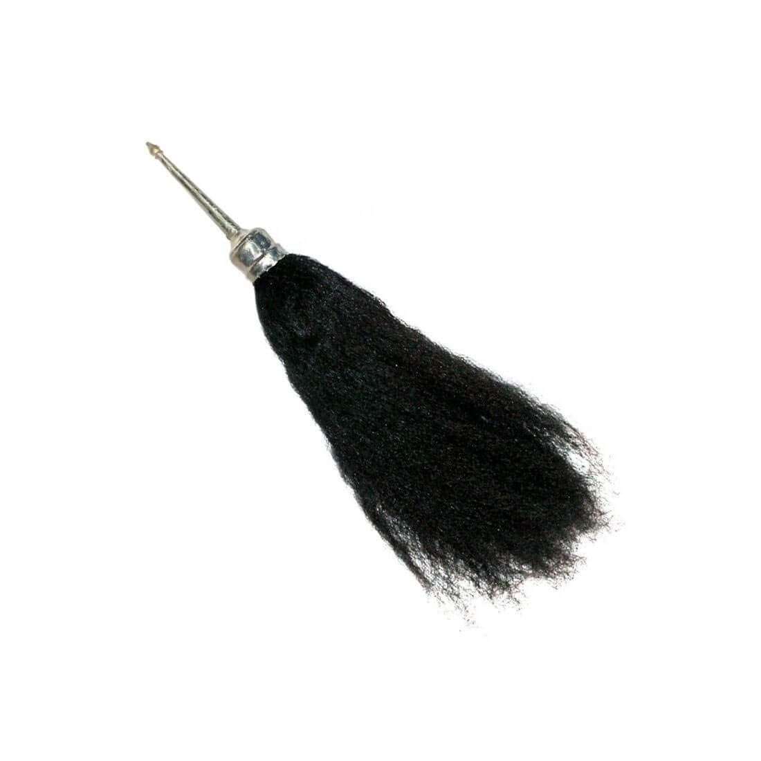 MAYAPURI Puja Reshmi Chawar/Chanwara/Chaur/Chavar Sahib in Metal Body, Long 15 inches | Black (Pack of 1)