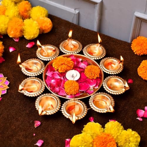 Decor Decorative Diya Flower Shape Flower | Diwali Decoration Items for Home - Handcrafted Bowl for Floating
