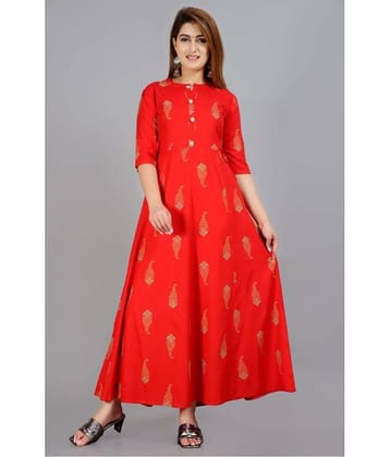 SIPET - Red Rayon Women's Flared Kurti