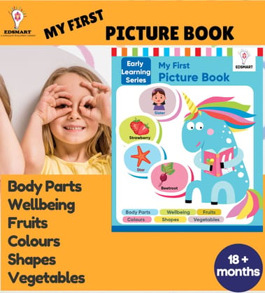 Edsmart My First Picture Books for Kids - Body parts, Wellbeing, Colour, Shapes, Fruits, Vegetables picture book | HARDCOVER: Pattern trace and write books for kids (Edsmart early writing books) [Hardcover] [Jan 01, 2023] Edsmart Edu Services Pvt Ltd