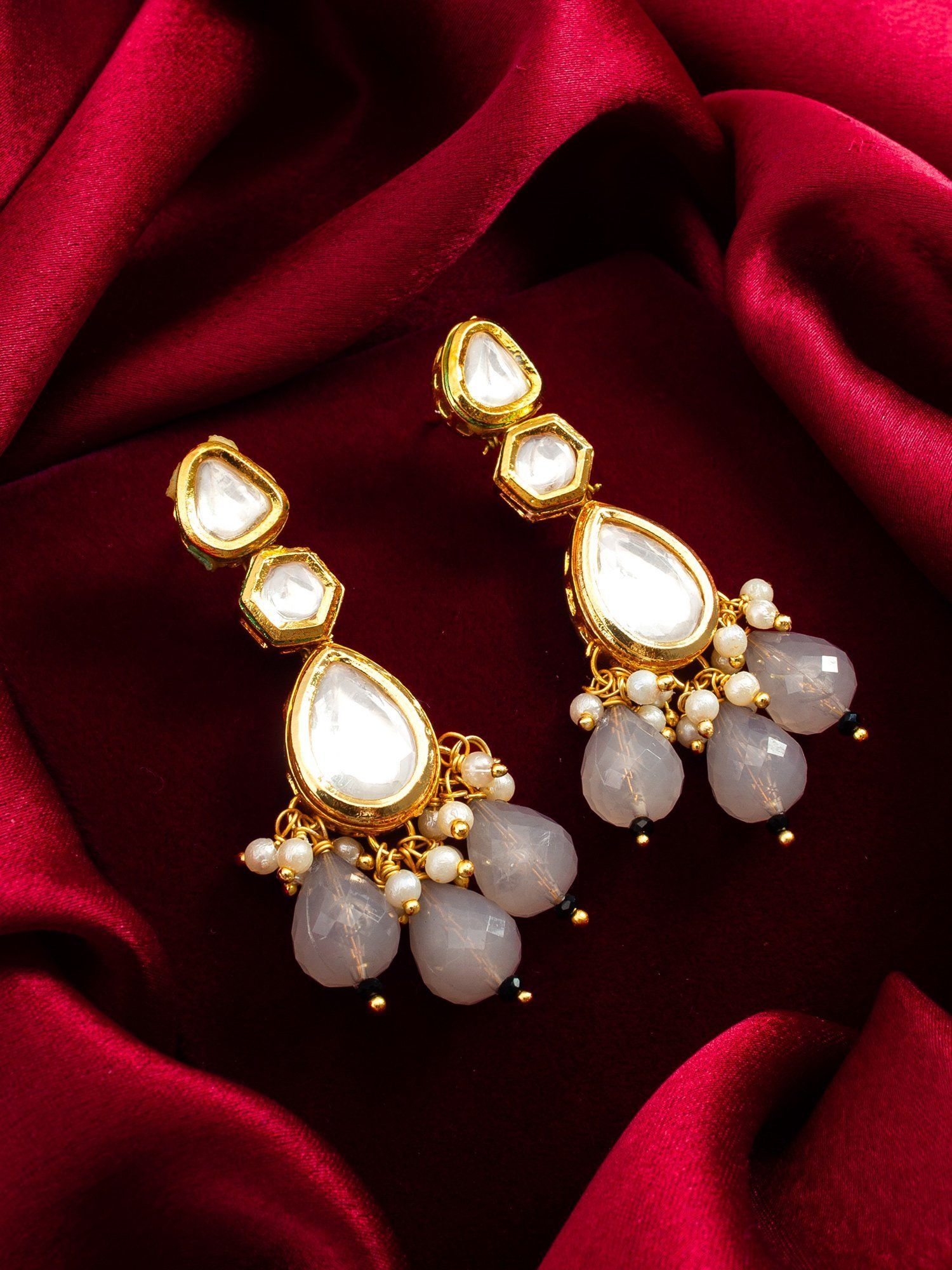 Morison Golden Abstract Earrings Bold Expression