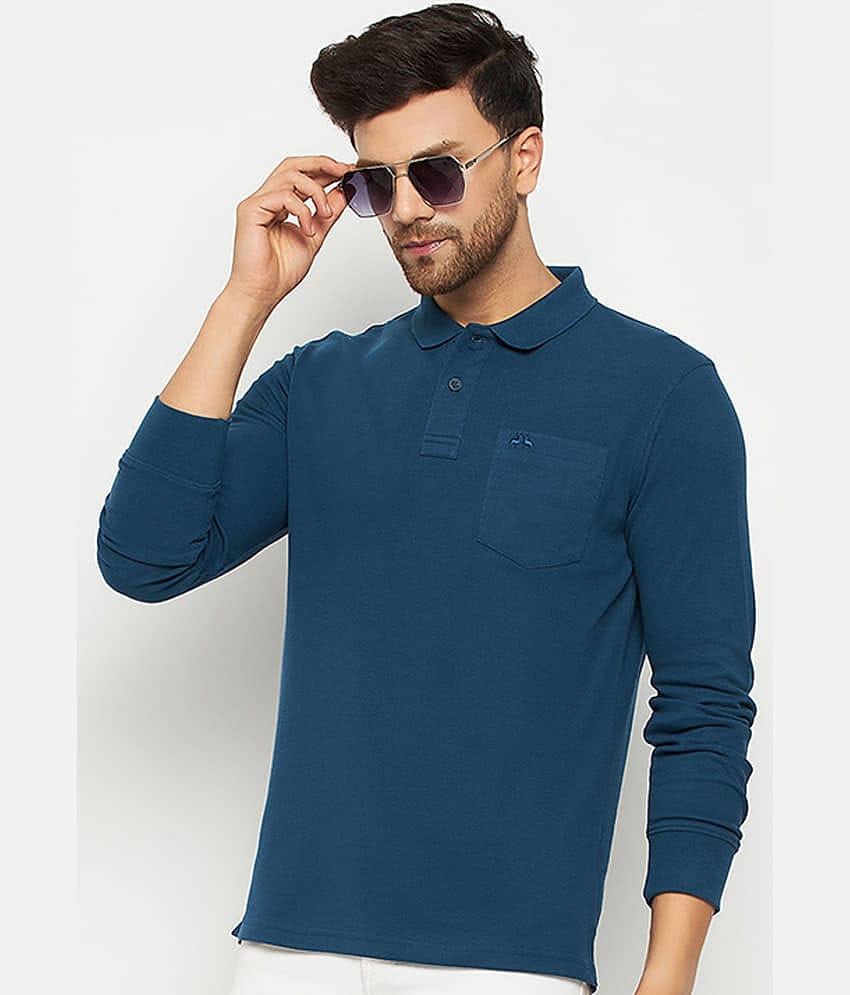 98 Degree North Pack of 1 Cotton Blend Regular Fit Solid Full Sleeves Men's Polo T Shirt ( Maroon )