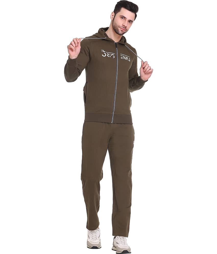 HB HONEY BEE - Brown Fleece Regular Fit Men's Tracksuit ( Pack of 1 )