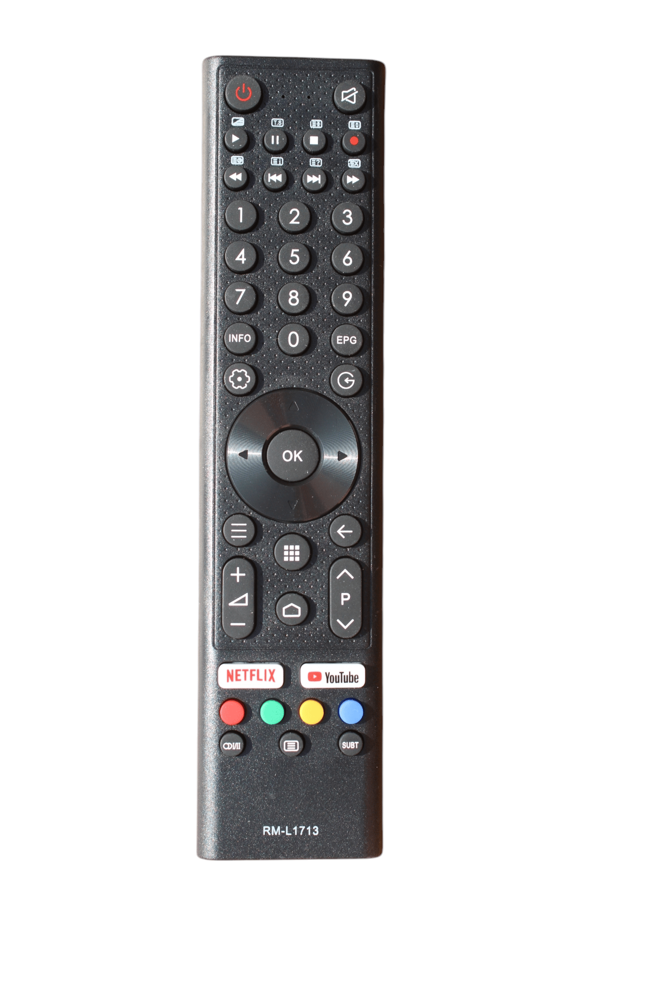 V3Deals Compatible Infinix 4k Smart TV Remote Control Infinix 12 with Netflix, YouTube Hotkeys (Exactly Same Remote Will Work Only) - Please Match The Image with Your Old Product (Infinix L1713)