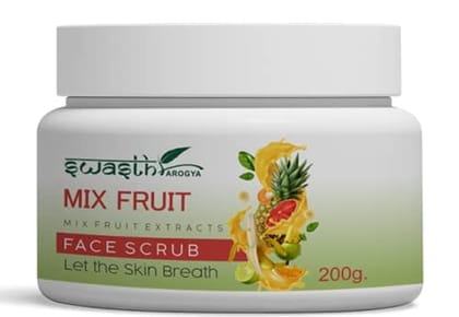 Swasth Arogya Mix Fruit Face Scrub || Blemishes & Pimples || Smoother Skin || Acne || Clear & Radiant || Pack Of 1 Jar Mix Fruit Face Scrub (200gm.) Swasth Arogya Mix Fruit Face Scrub || Blemishes & Pimples || Smoother Skin || Acne || Clear & Radiant || Pack Of 1 Jar Mix Fruit Face Scrub (200gm.)