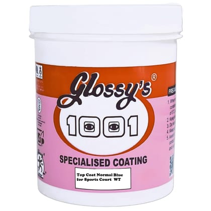 1001 Top Coat Normal Blue Sports Court Paint WT, Ideal for basketball, tennis, and multi-sport courts, ensuring a professional look and long-lasting protection -1 Kg