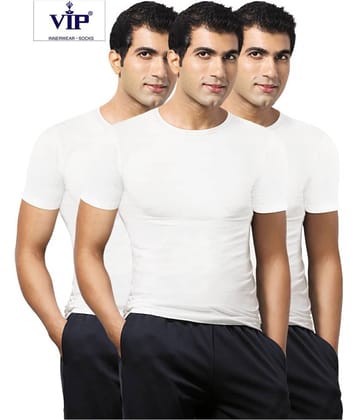 VIP White Half Sleeve Vests Pack of 3