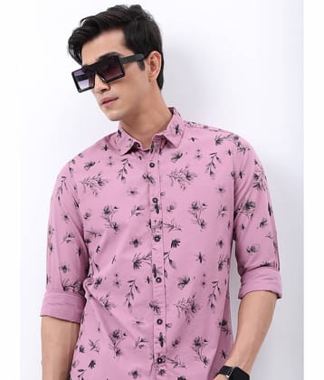Ketch 100% Cotton Slim Fit Printed Full Sleeves Men's Casual Shirt - Pink ( Pack of 1 )