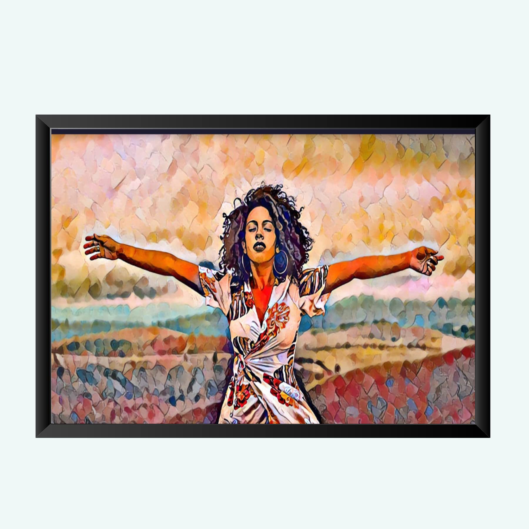 NOKKES Digital art painting with Photo Frame Home Bedroom Living room office Photo Frame Size 8X12 In_31