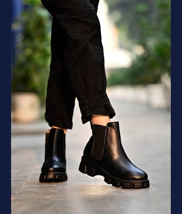 Stylestry Black Women's Ankle Length Boots
