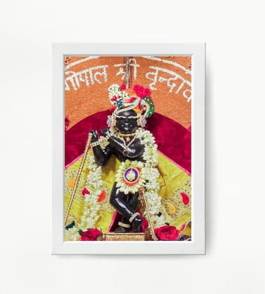 NOKKES Radha Raman Ji Vrindavan Radha Raman Thakur Ji White Photo Frames Religious Photo frame 5X7 Inch Photo Frame_QWW90 NOKKES Radha Raman Ji Vrindavan Radha Raman Thakur Ji White Photo Frames Religious Photo frame 5X7 Inch Photo Frame_QWW90