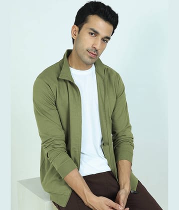 XYXX Cotton Blend Men's Casual Jacket - Olive ( Pack of 1 )