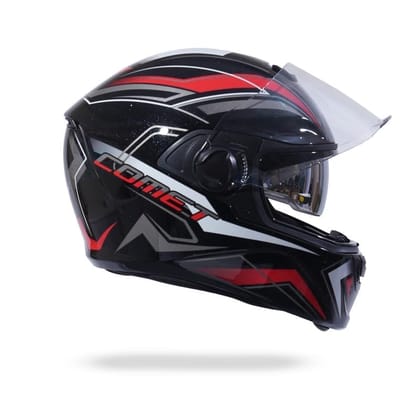 HIKER by VARROC | Comet Pro Max HD3 Full Face Helmet for Men and Women, ISI Certified Flip-Up Helmet, Lightweight, Polycarbonate Visor for Clear Visibility