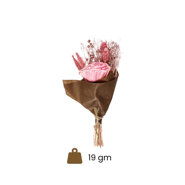 Mini Pink Rose Dried Flower Bouquet 19g Lightweight Rustic Arrangement for Gift Hampers & Home Decor