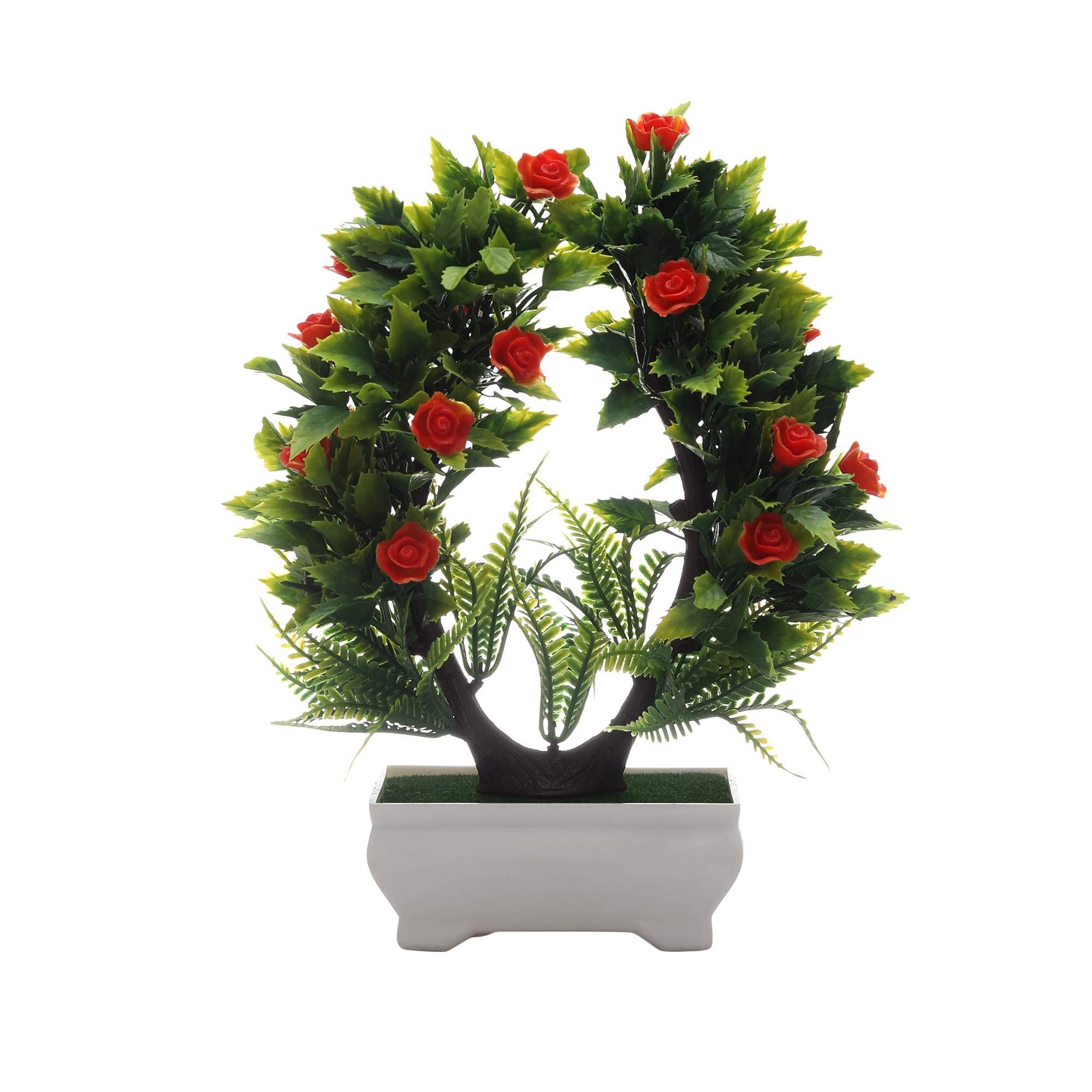 FOLIYAJ Artificial Plant Bonsai Tree with Pot for Living Room,Indoor/Outdoor Decor,Office and Home Decor