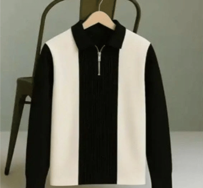 White and Black long sleeves T- shirt
