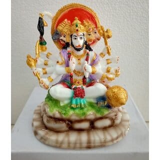 KESAR ZEMS Marble Lord Panchmukhi Hanuman Murti/Idol Statue For pooja/ Decorative Showpiece (13 x 9 x 14 Cm) Multicolor KESAR ZEMS Marble Lord Panchmukhi Hanuman Murti/Idol Statue For pooja/ Decorative Showpiece (13 x 9 x 14 Cm) Multicolor