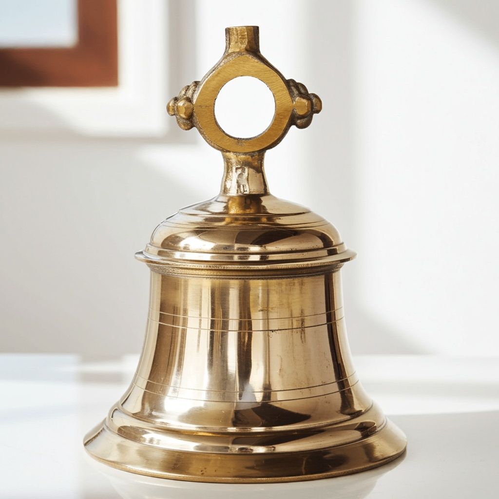 Brass Temple Hanging Ghanta, Hanging Bell, Ghanta 15 KG - Heavy Brass Temple Ghanta for Aarti & Puja (ZMAS493 P)