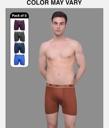 Dollar Lehar Mens Combed Cotton Trunk - Pack of 5 - (Colour May Vary)