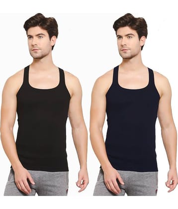 SPORTO Multicolor Cotton Men's Vest ( Pack of 2 )