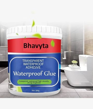 Crack Seal Glue 300gm with Brush Transparent Waterproof Glue for Roof Leakage Crack Seal Agent Roof Water Leakage Solution Water Proof Glue Transparent Glue Waterproofing for Pipe Wall Tiles