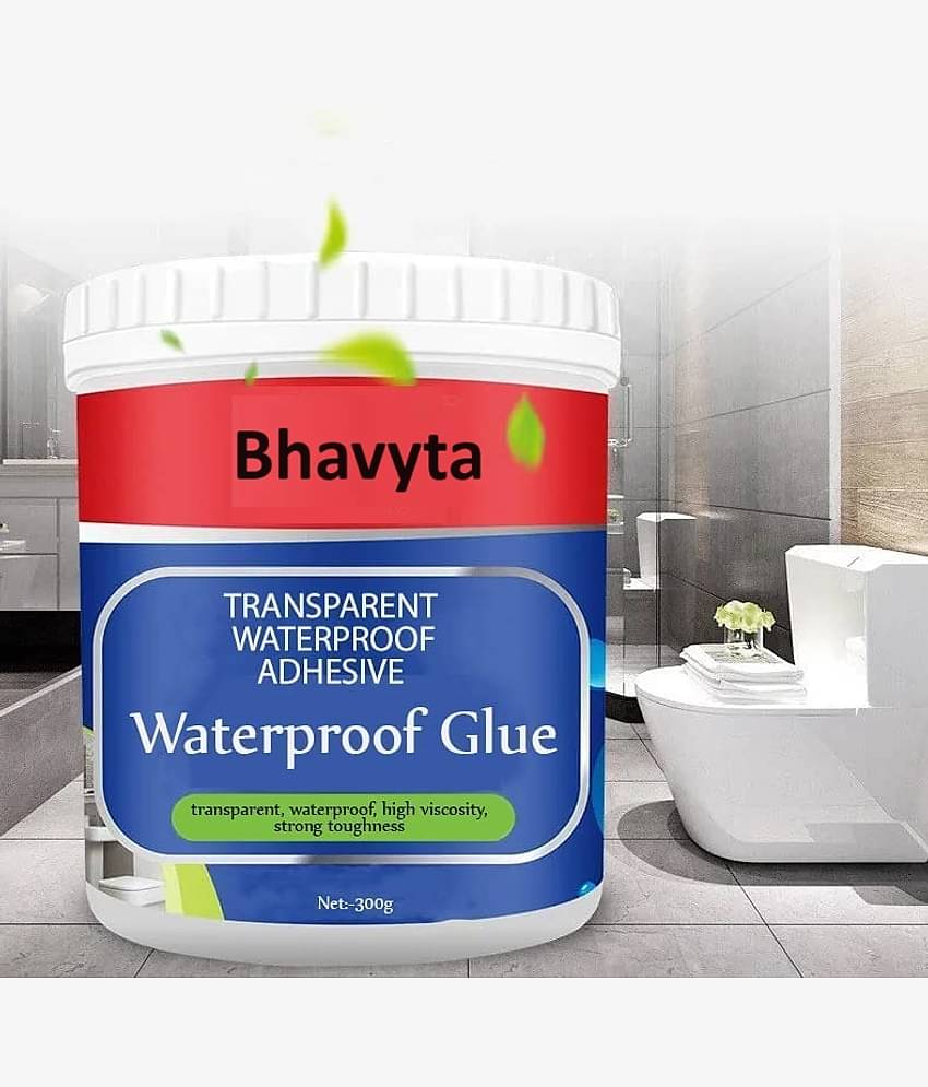 Crack Seal Glue 300gm with Brush Transparent Waterproof Glue for Roof Leakage Crack Seal Agent Roof Water Leakage Solution Water Proof Glue Transparent Glue Waterproofing for Pipe Wall Tiles