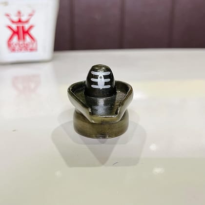 DreamKraft Metal Shivling Idol | 5cm x 3.5cm x 3.5cm| Brass Finish