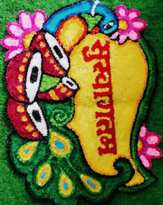 Floor Rangoli Design Backdrop