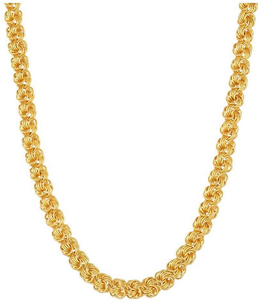 MFJ Fashion Traditional Brass 1 Gram Gold Plated Fancy Hand Made Link Chain For Men's