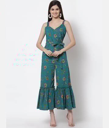 Kbz - Teal 100% Cotton Regular Fit Women's Jumpsuit ( Pack of 1 )