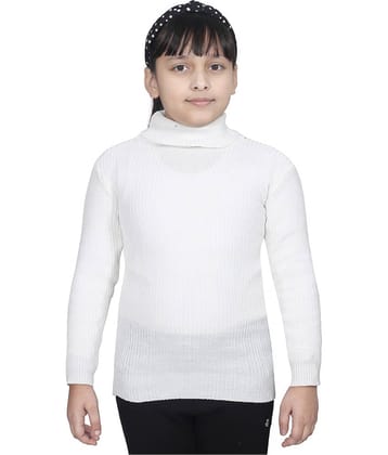 IndiWeaves Pack of 1 Girls Wollen Pullover ( White )