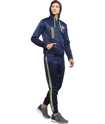 YUUKI - Navy Blue Polyester Regular Fit Solid Men's Sports Tracksuit ( Pack of 1 )