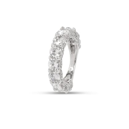 Sterling Silver Eternity Ring with Round Brilliant Cut Cubic Zirconi I Weight - 5.33 gram Sterling Silver Eternity Ring with Round Brilliant Cut Cubic Zirconi I Weight - 5.33 gram