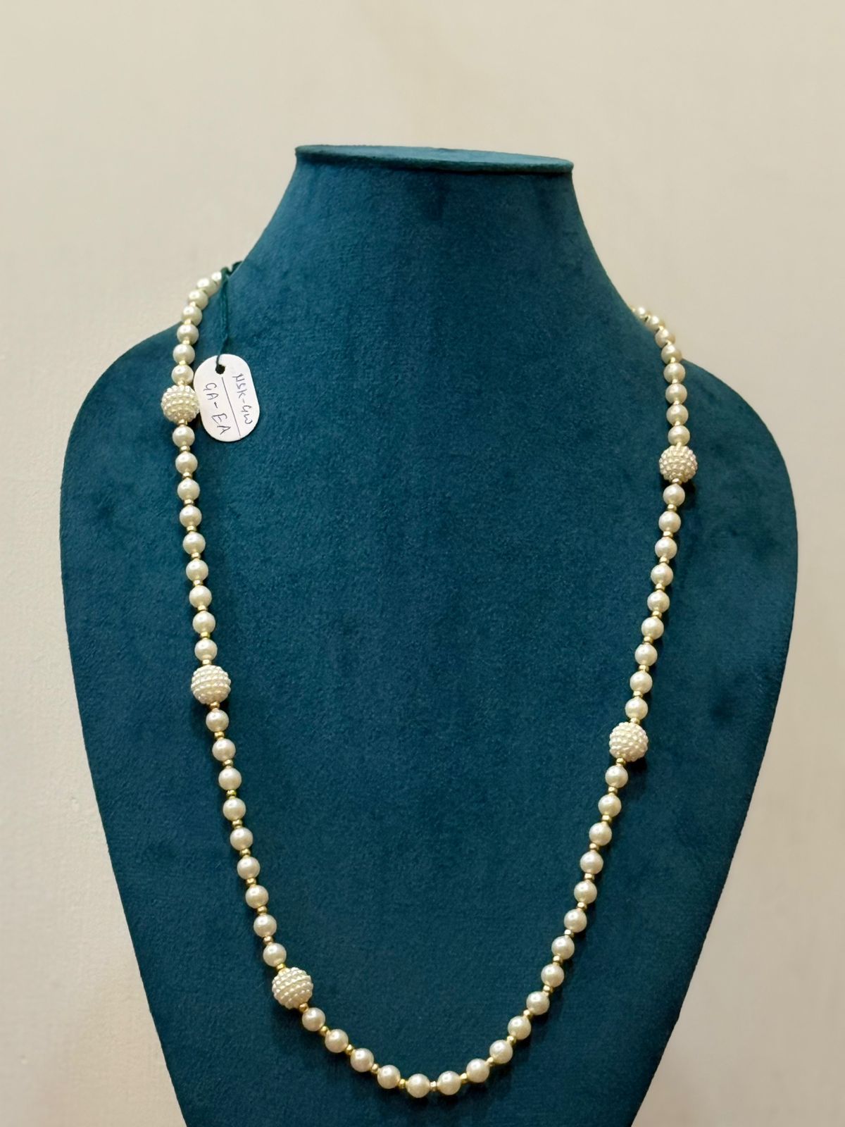 long size dulha mala with cluster pearl beads