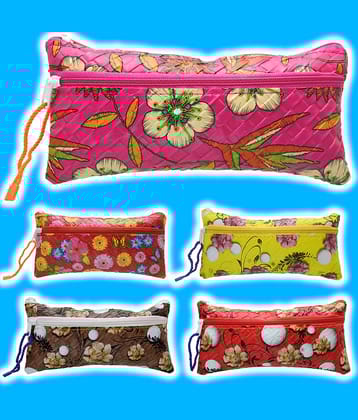 5 Pieces Pencil Box Pouch Cases (20X10X1 cm)