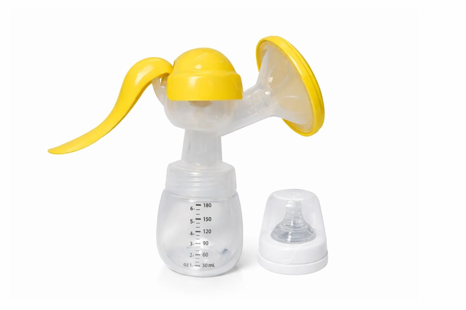 Manual Breast Pump with 3 Suction Modes, Soft Cushion & Ergonomic Handle – Easy Pumping (Yellow)