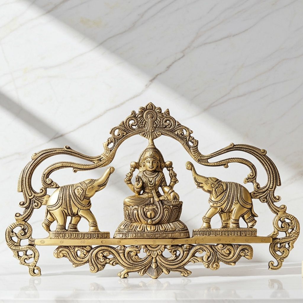 Brass Showpiece Wall Hanging Laxmi Ji With Elephant Statue (BSMAS1801 D)