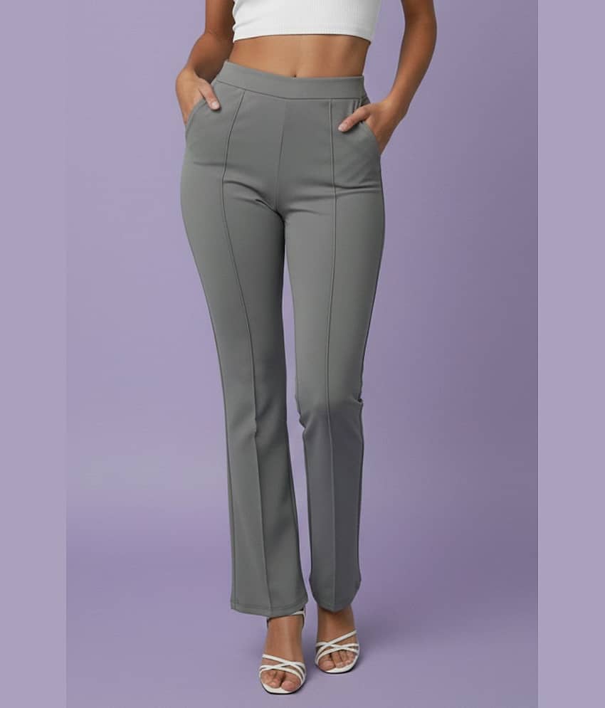 Parona Women Polyester Casual Trousers ( Dark Grey )