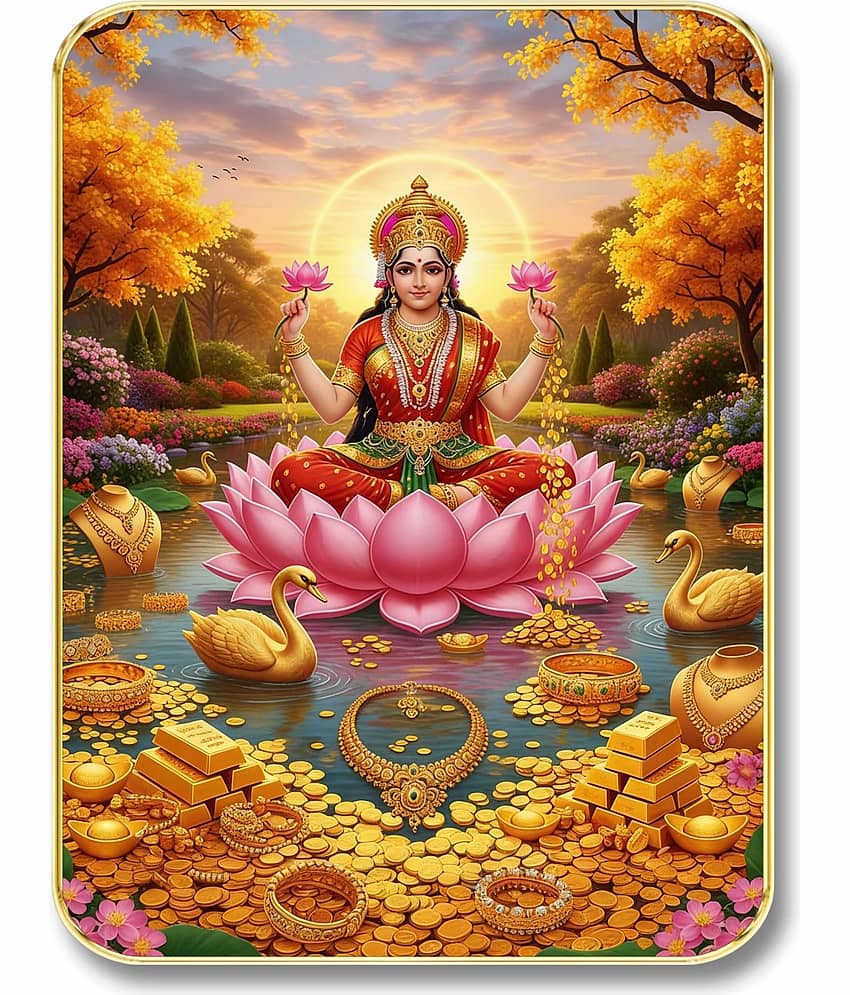 Livin'luxe Goddess Lakshmi MDF Wall Art with Table Top Stand & Wall Hanging Hole