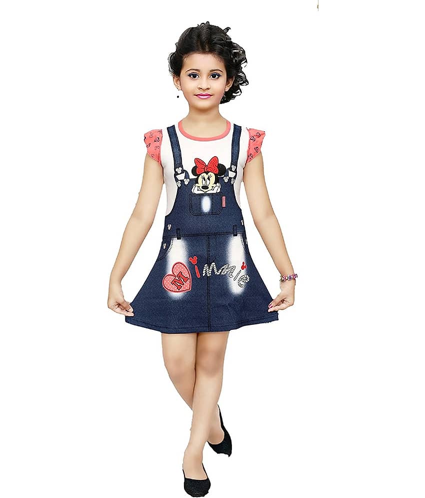 LITTLE PANDA Baby Girls Hoisery Dresses ( Blue )