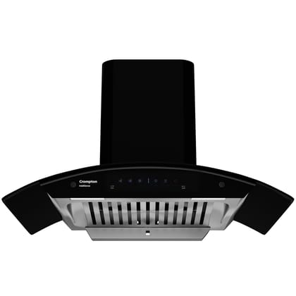 Crompton Intelli Sense 90cm 1439m3/hr Curved Chimney| Baffle Filter Intelligent Autoclean for kitchen| Smart On| Built In Oil Collector| Touch+ Motion Sensor Control| 5 Yrs Motor &1Yr Overall Warranty Crompton Intelli Sense 90cm 1439m3/hr Curved Chimney|