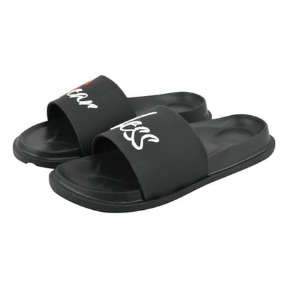 SLIPOVER Flip Flop Slippers for Men (Fearless) Stylish|Comfortable|Soft|Lightweight|Anti-Skid|Lab tested|Casual|EVA Slippers|Chappal|Slides, Suitable for: Mens|Boys|Color: Black