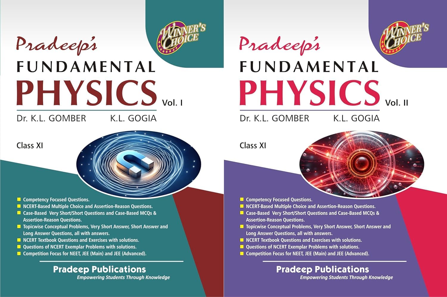 Pradeep's Fundamental Physics Class 11 by Gomber and Gogia, Vol. 1 and 2 Set with NCERT Questions and JEE Focus [Paperback] [Oct 30, 2024]  Pradeep Publications