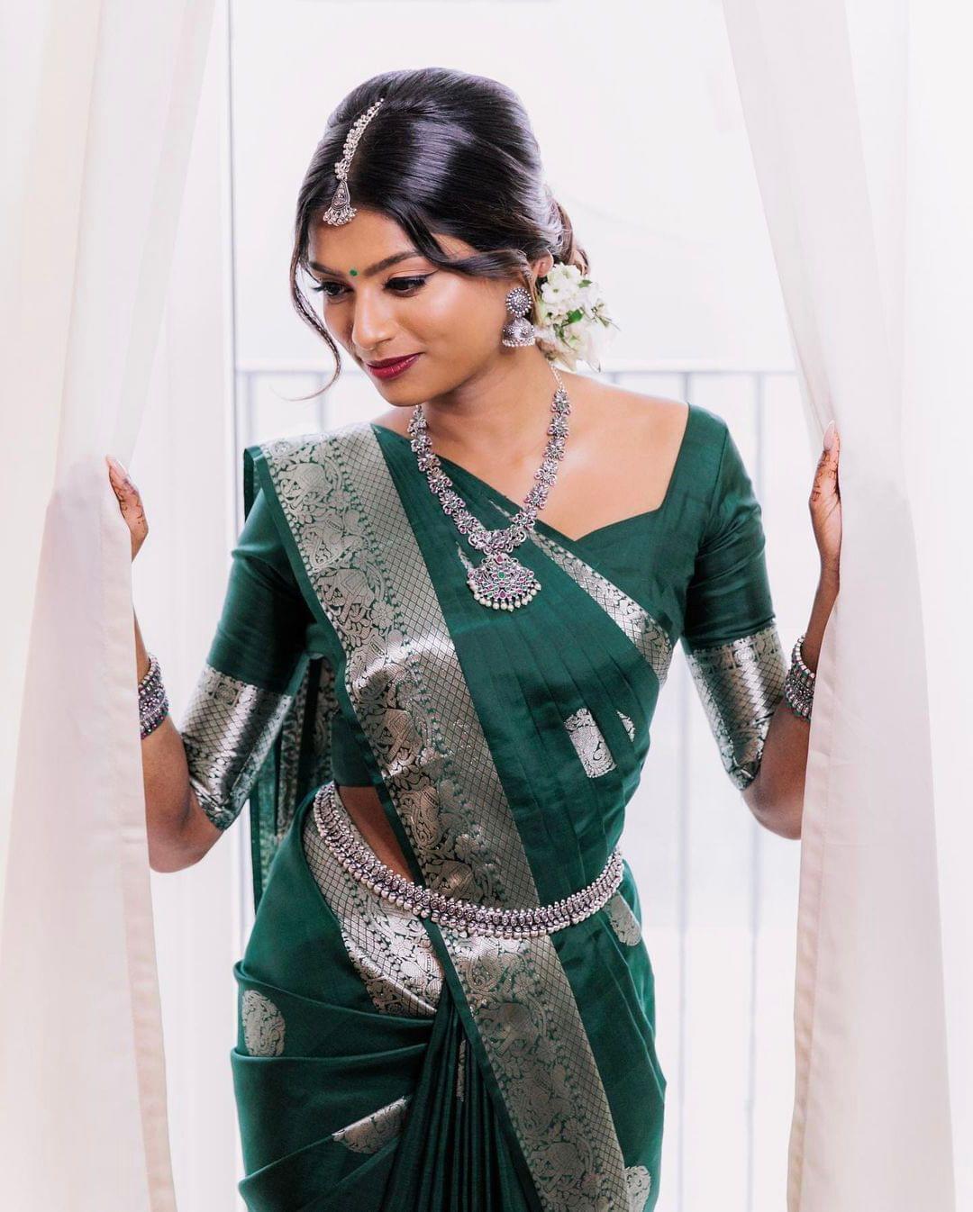 Zari Work Silk Saree With Blouse Piece