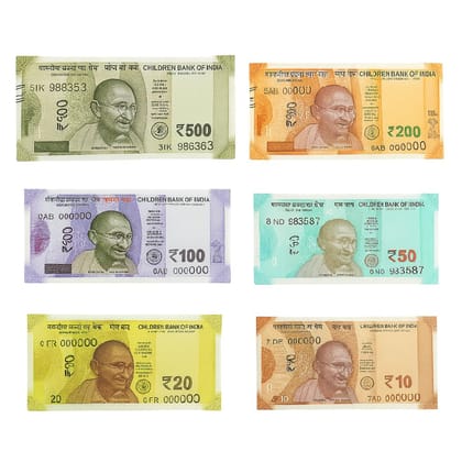 Children Play Money Notes � 180 Pieces (6 Denominations � 30 Each) � ?500/?200/?100/?50/?20/?10 � Dummy Indian Rupee Currency Toy Notes for Kids Learning, Pretend Play, Counting & School Activities