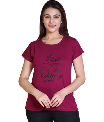 Ogarti Women Cotton Blend Printed Regular Fit Round Neck T-Shirt ( Grey )
