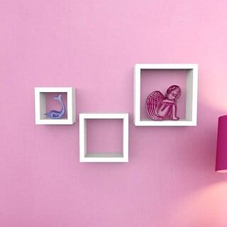 Onlinecrafts Wooden Wall Shelf Wooden Wall Shelf (Number Of Shelves - 3, White)