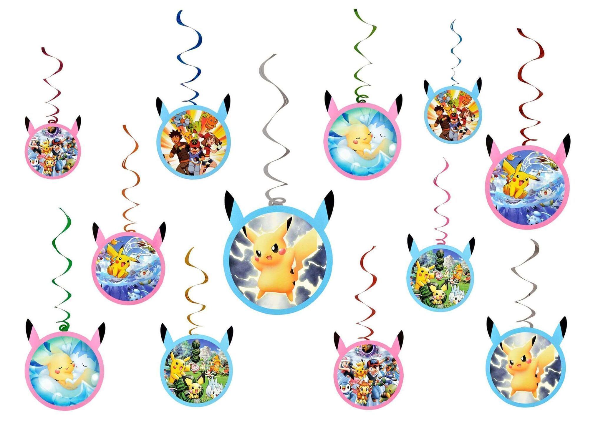 Wanna Party Pokemon Swirl Decoration - 12PC