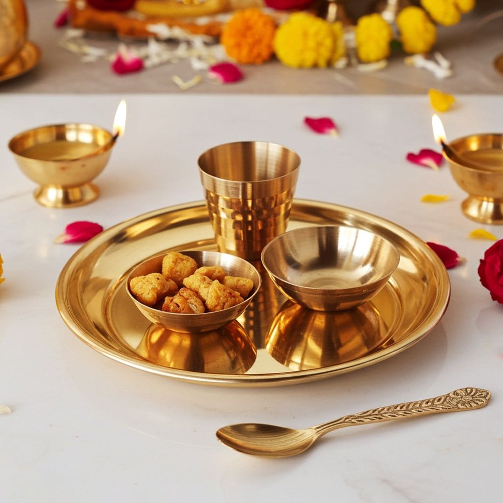 Brass Laddu Gopal Thali Set (ZMAS461 F)
