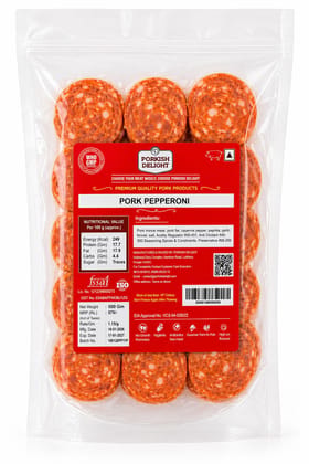 PORKISH DELIGHT Gourmet Pork Pepperoni Slices, 500g | Authentic Smoked Deli Meat for Pizza Toppings, Charcuterie Boards & Keto Snacks | High Protein, Gluten-Free, Traditional Spiced Recipe